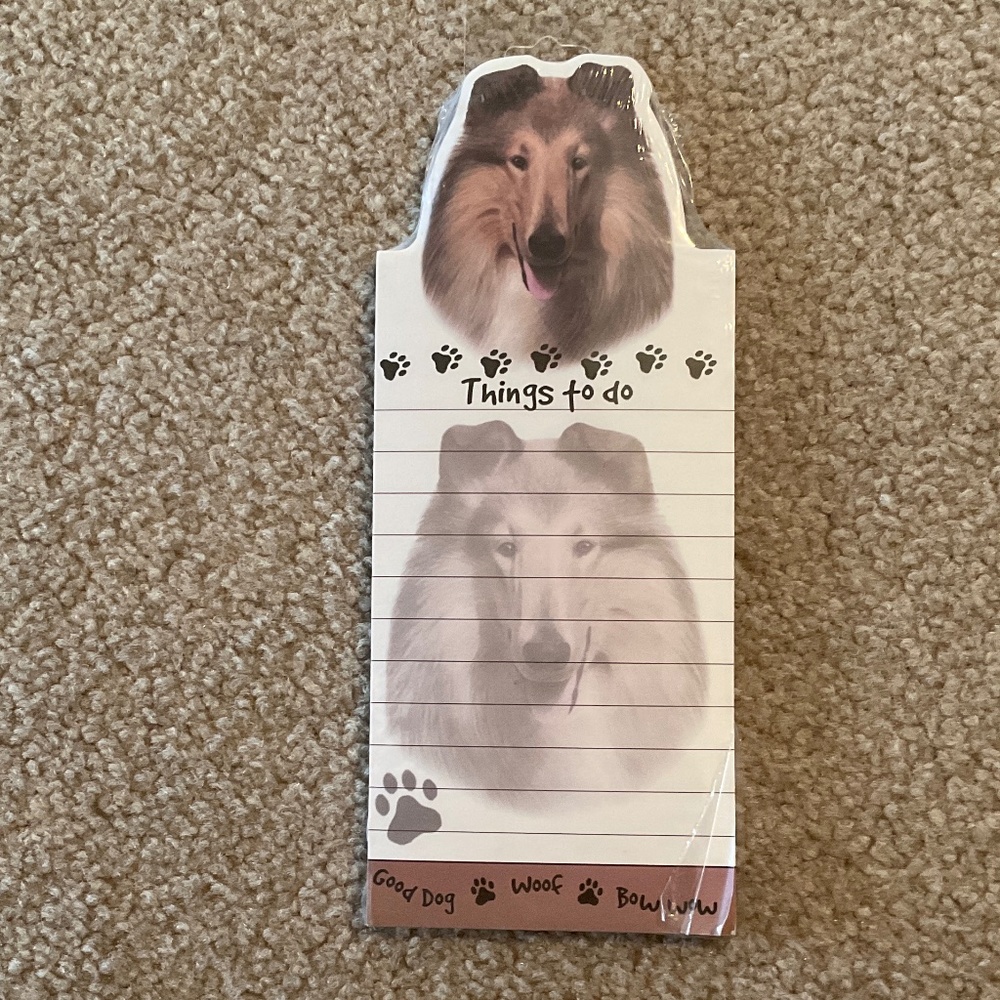 Things to do, new condition, magnetic notepad, Collie dog 🐕 breed
